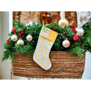Upcycled Floral Christmas Stocking